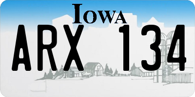 IA license plate ARX134