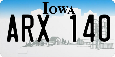 IA license plate ARX140