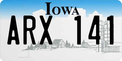 IA license plate ARX141