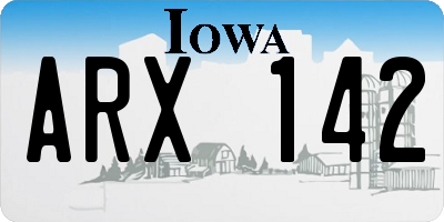 IA license plate ARX142