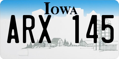 IA license plate ARX145