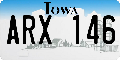 IA license plate ARX146