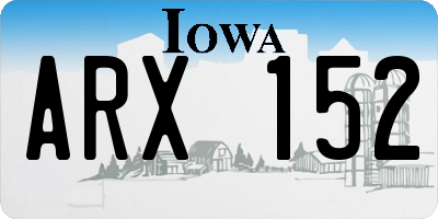 IA license plate ARX152