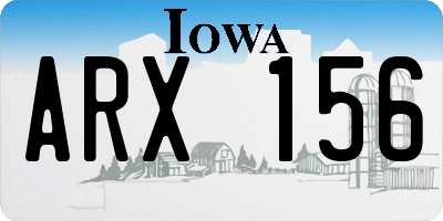 IA license plate ARX156