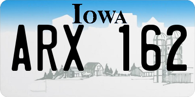 IA license plate ARX162