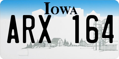 IA license plate ARX164