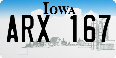 IA license plate ARX167
