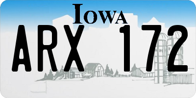 IA license plate ARX172