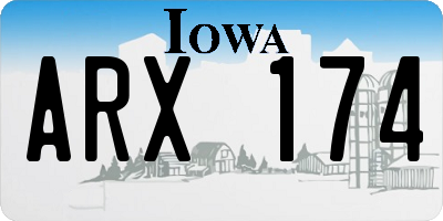 IA license plate ARX174