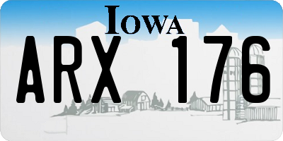 IA license plate ARX176