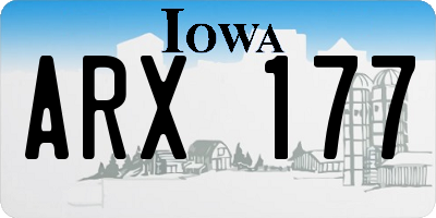 IA license plate ARX177