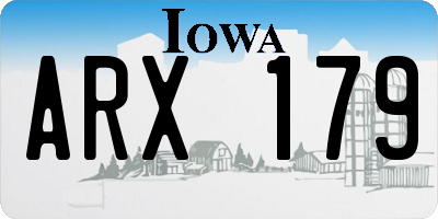 IA license plate ARX179