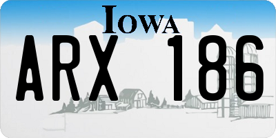 IA license plate ARX186