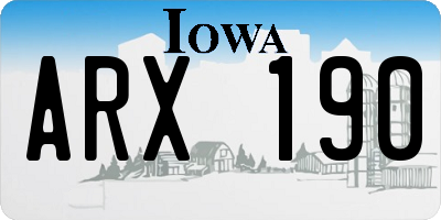 IA license plate ARX190