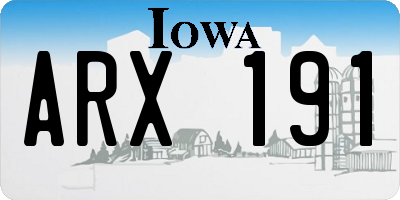 IA license plate ARX191