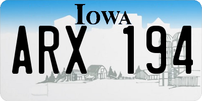 IA license plate ARX194