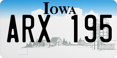 IA license plate ARX195