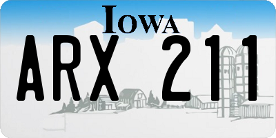 IA license plate ARX211
