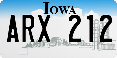 IA license plate ARX212