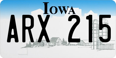 IA license plate ARX215