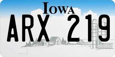 IA license plate ARX219