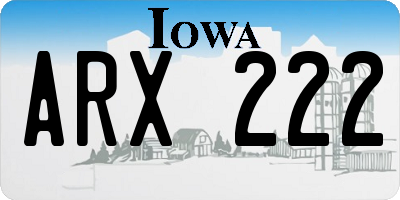 IA license plate ARX222