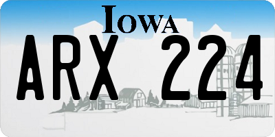 IA license plate ARX224