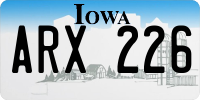 IA license plate ARX226