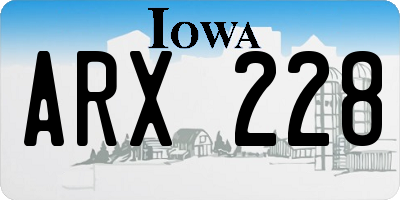 IA license plate ARX228