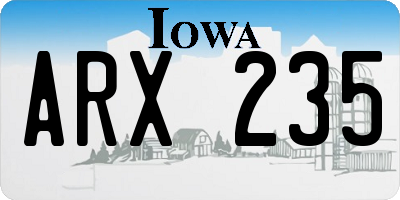 IA license plate ARX235