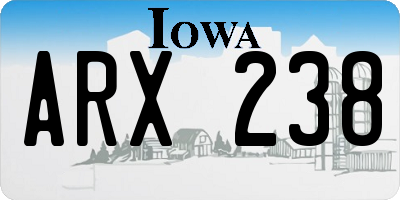 IA license plate ARX238