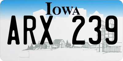 IA license plate ARX239