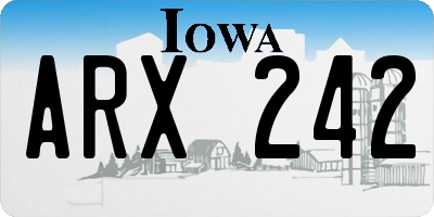 IA license plate ARX242