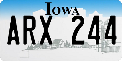 IA license plate ARX244