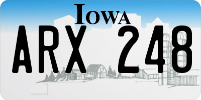 IA license plate ARX248