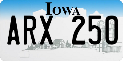 IA license plate ARX250