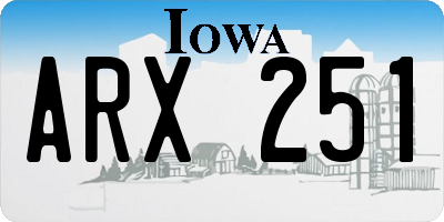 IA license plate ARX251