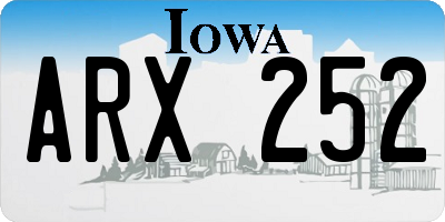 IA license plate ARX252