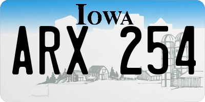 IA license plate ARX254