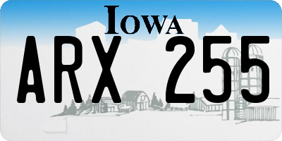 IA license plate ARX255
