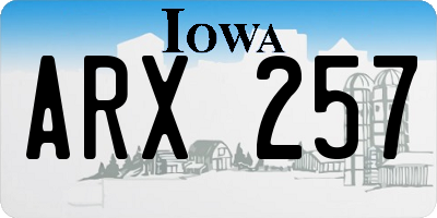 IA license plate ARX257