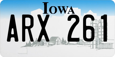IA license plate ARX261