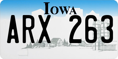 IA license plate ARX263
