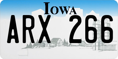 IA license plate ARX266