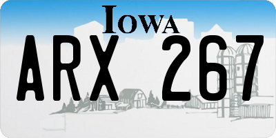 IA license plate ARX267