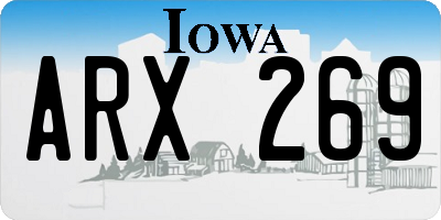 IA license plate ARX269
