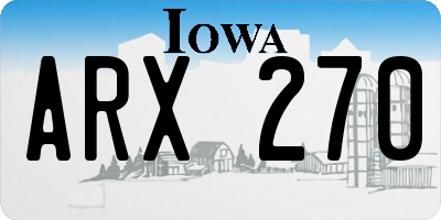 IA license plate ARX270