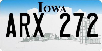 IA license plate ARX272