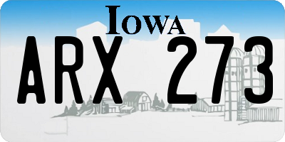 IA license plate ARX273