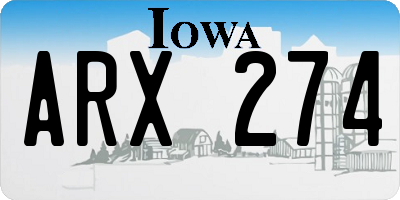 IA license plate ARX274